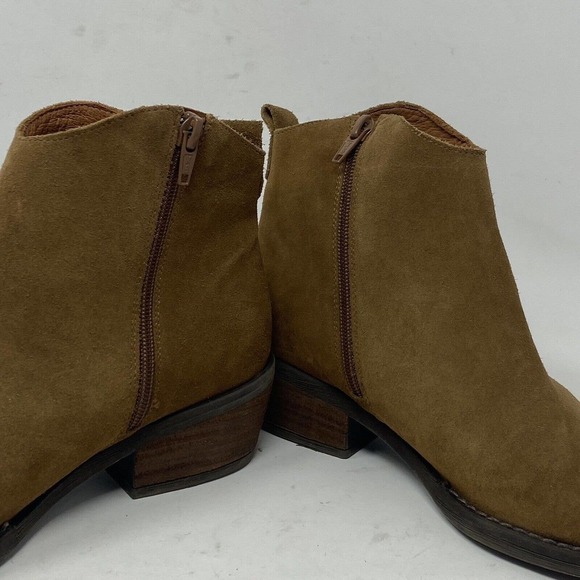 Marroqui Sanchez Brown Suede Ankle Boots Women 6.5 Zip Made In Spain - Picture 4 of 7